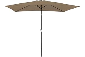 Happy Garden Parasol Droit HAPUNA rectangulaire 2x3m Taupe avec manivelle. Parasol Droit inclinable.