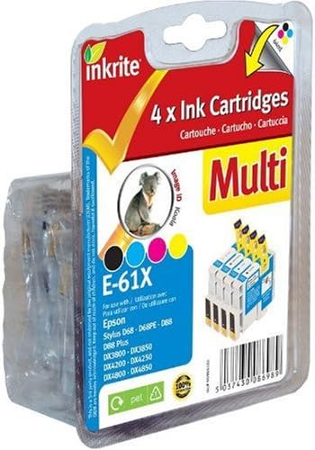 Inkrite Printer Ink 4 Col Pack for Epson D68 D88 DX3800 DX4800 - T061540 (Koala)