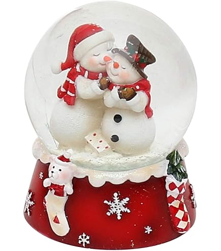 Palla Di Neve Natalizia Con Angelo Dekohelden24 - Base Bianco Oro, 4.5x4.5x6.5cm, Decorazione Natalizia