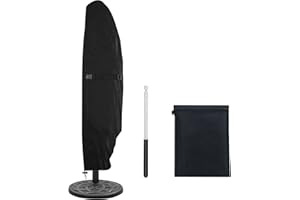 GIGMETA Copertura protettiva per ombrellone deportato in tessuto Oxford 420D impermeabile con cerniera, asta telescopico e bottoni alpinismo (265 x 40/70/50 cm)