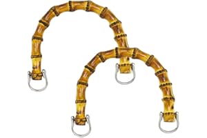 Gativs Asas para Bolsos 2 Unidades Asas para Bbolsos Bambu Asas de Madera para Bolsos Asas de Bambú para Bolsos Mangos de Bambú para Bolso de Mano Tamaño 15.5 * 11cm