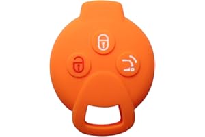 YLC Silicone Car Key Protection Case/Smart Key Cover/Fob Case/Cover Skin Jacket for SMART 451 FORTWO FORFOUR ROADSTER 3 Buttons Remote Car Key(Orange)