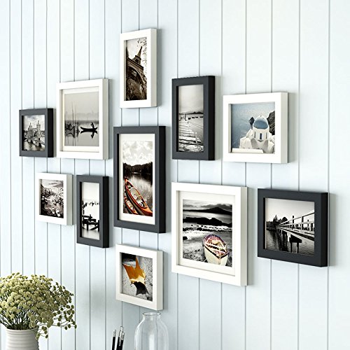 Art Street Boulevard Polymer Photo Frame (3pc: 8x10 inches, 8pc: 6x8, Set of 11, Black and White)