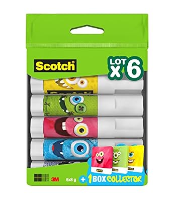 Scotch Lot de 6 Bâtons de Colle 8g + 1 Boîte Métal
