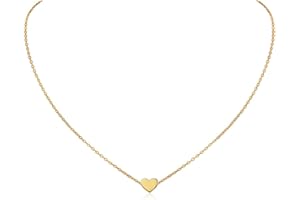 ChicSilver Collier Ras de Cou Femme Argent/Plaqué Or/Rose or - Bijoux Choker avec Charm Coeur/Lune/Étoile - Ras de Cou Enfant Fille - Chaîne Courte 40+5 cm Cadeau pour Meilleure Amie Femmes Filles