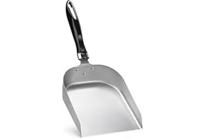 onlyfire Grillschaufel Edelstahl, Plancha Grillschaufel mit Griff, Multifunktional Grillwender, BBQ Grillspachtel für Grillplatten und Teppanyaki, Pfannenwender, Kohleschaufel