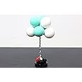 Geekmonkey Polyvinyl Chloride Car Decoration Balloon Bouquet Ornament Auto Interior Accessories Decoration Birthday Gift (Aqua-White), Pack of 1