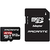 ARCANITE 512GB microSDXC Speicherkarte mit Adapter - A2, UHS-I U3, V30, 4K, C10, Micro SD, optimale Lesegeschwindigkeiten bis