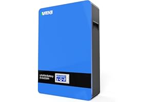 Aninerel 10,24KWH Batteria 48V LiFePO4 Batteria 200AH 51,2V 6000+ cicli Batteria ricaricabile con BMS Accumulo di energia a parete per sistema solare fotovoltaico RV