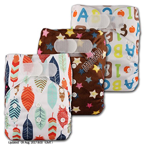 LittleBloom, Reusable Pocket Cloth Nappy, Fastener: Hook-Loop, Set of 3