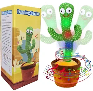 VEBETO Dancing Cactus Talking Toy [Special 1 Year Brand Warranty] Plush Toys for Kids Wriggle Singing Recording Repeat What You Say Funny Education Toys for Babies Children Playing Home Decoration