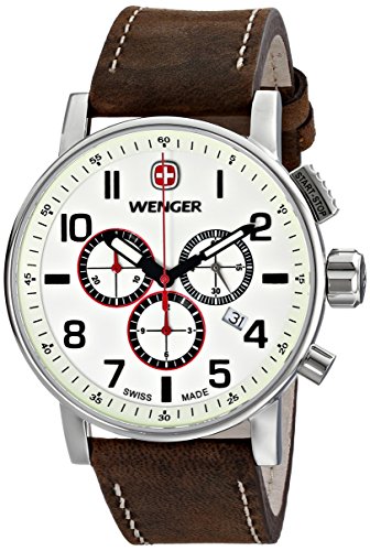 Wenger Herren-Armbanduhr XL Commando Chrono Analog Quarz Leder 01.1243.105 Wenger Herren-Armbanduhr XL Commando Chrono Analog Quarz Leder 01.1243.105