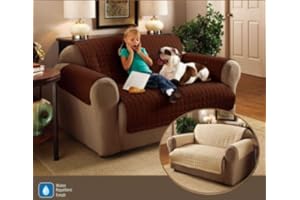 VICEROY BEDDING Viceroybedding Quilted Sofa Protector Furniture Protector Cover Water Resistant (Three Seater, Brown)