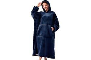 Michorinee Couverture à Capuche surdimensionnée, Sweat à Capuche Portable Super Chaud en Molleton et Sherpa, Sweat géant Confortable pour Femmes Hommes Adultes Adolescents
