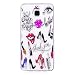 Produktbild Samsung Galaxy A3 2016 Hülle, Hozor Niedlich Persönlichkeit Mode Serie Ultra Dünn TPU Bumper Case Kratzfest Backcover Schutzhülle Transparent Schale Flexible Weiche Silikonhülle Crystal Klar Handyhülle - Make-up
