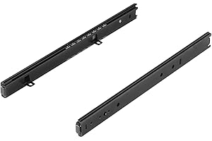 FIX & EASY FIX&EASY Guide scorrevoli telescopiche 27mm per cassetti con blocco, binario con cuscinetti a sfera scorrevole nero 300mm, estraibili per ripiano estraibile, tastiera, cassetto e mensola in mobili