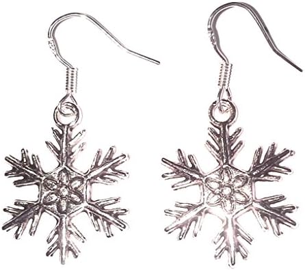 Juicy Jewellery Sterling Silver Frozen Snowflake Christmas Novelty Earrings & Gift Bag