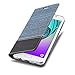 Produktbild Cadorabo Hülle für Samsung Galaxy A3 2016 (6) - Hülle in DUNKEL BLAU SCHWARZ – Handyhülle mit Standfunktion und Kartenfach im Stoff Design - Case Cover Schutzhülle Etui Tasche Book