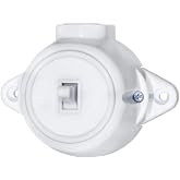 Retro White On/Off Switch IP20 10A Round Vintage