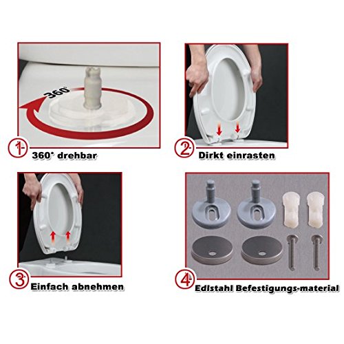 WOLTU WS2542 Wc Sitz mit Absenkautomatik, Fast Fix/Schnellbefestigung, Soft-Close/Take off Scharniere, Antibakteriell - 6