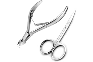 CUHZA 2er-Set Nagelhautzange aus Edelstahl, Nagelhautschere, zum schmerzfreien Entfernen der Nagelhaut an Fingern und Zehen