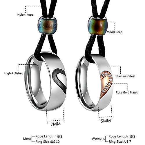 Aienid Stainless Steel Couple Necklaces - Matching Heart Puzzle Pendant Set For Him & Her - View #10
