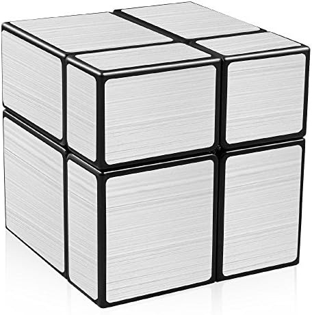 HAKATA 2x2 Mirror Cube Speed Puzzle Color Black and Sticker Silver