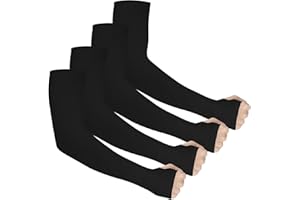 Ouligay Lot de 4 paires de manchons de bras de protection contre le froid UPF 50+ UV Protection solaire Manches de compression Unisexe Pour le volley-ball le basketball le golf le sport en plein air
