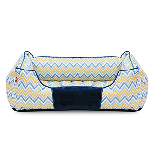 Cheng Pet bed Large rectangular dog bed with removable and washable mattress L (82 x 70x30 cm)