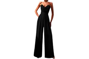 MEAUNZYL Jumpsuit Donna Elegante Monopezzi e Tutine da Donna Lunghe a Gamba Larga Pantaloni Lungo Elegante Senza Maniche Jumpsuit uta Lunga Abito Retro Pantaloni Larghi Cocktail Overall Cerimonia