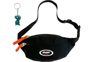 PAEHUIMT Marsupio Bambino, Borsa Bambina, Borsello Bambino, Regalo Dinosauro (Nero)