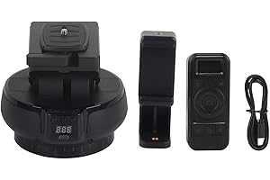 VIKYE Tête Panoramique Motorisée, 100 M de Contrôle sans Fil 2.4G Tête de Trépied Panoramique Motorisée, Rotation sans Fil à 360 Degrés Tête Panoramique pour Appareil Photo de Téléphone