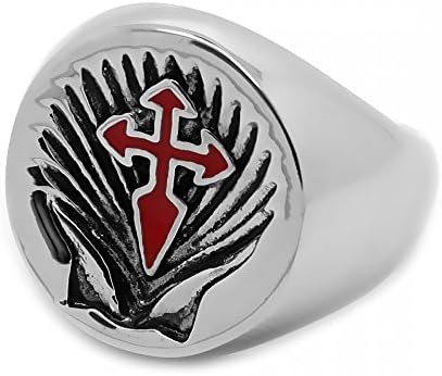 BOBIJOO Jewelry - Ring Signet Ring Cross of St James of Compostela, Order of Santiago Knight Templar