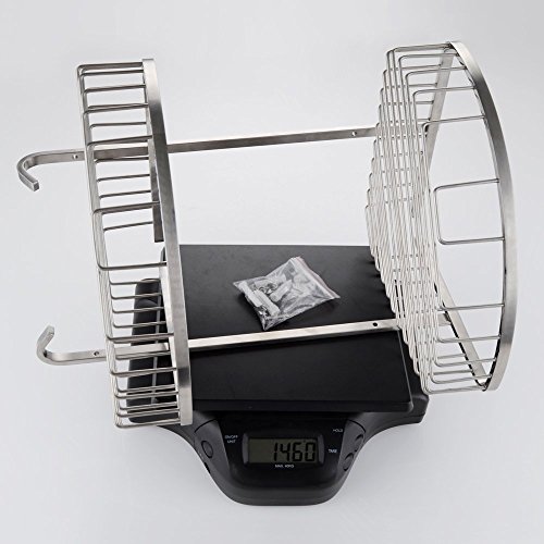 Konhard CS002 Wandkorb aus gebürstetem Edelstahl, für Badezimmer und Dusche, 2-stöckig. - 5