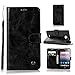 Produktbild Alcatel OneTouch Pop 4S Hülle [Happon] [Flip Bookstyle Design] PU Leder Schutzhülle mit Ständer Cover Brieftasche Gehäuse Stoßfest Magnetverschluss Lederhülle Case Kartensteckplätzen Handyhülle für Alcatel OneTouch Pop 4S (Schwarz)