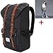 Produktbild Rucksack Damen Herren Schulrucksack Canvas Vintage Rucksack 15 Zoll Laptoprucksack Laptop Rucksack Lässiger Rucksack für Freitzeit Arbeit Campus Schule Reise Canvas Schwarz 2PCS