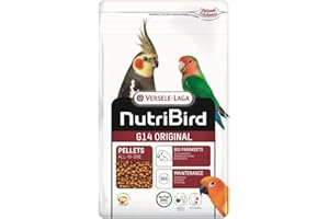 Versele-Laga Nutribird G14 Original | 1 kg | Alimento de Mantenimiento para periquitos Grandes Adultos | Pellets extrusionados | para apoyar la Flora intestinal y el Plumaje