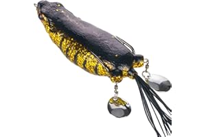 LKJYBG Topwater Frog Lures, Hollow Body Silicone Soft Frog Lure, Sequins Weedless Topwater Lures, Topwater Frog Crankbait Tackle