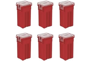Gebildet Lot de 6 fusibles Assortis en Forme de boîte Jcase 12 V-24 V pour camions, Voitures et SUV, Bateaux (50 A)