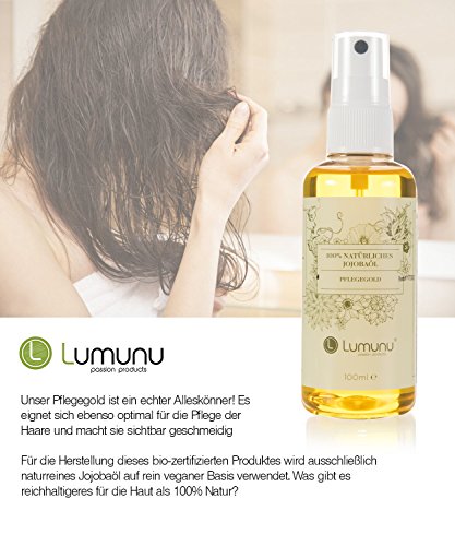 Deluxe reines Jojobaöl (100ml) Lumunu Pflegegold, 100% natürliches Jojobaöl - 6