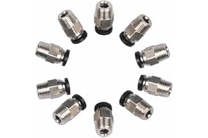 Fiabgum 10 szt. PC4-M10 męskie proste pneumatyczne rurki PEFE kompatybilne z pchaniem E3D-V6 złącze do drukarki Bowden do Creality Ender 3/3 Pro/3 V2, Ender 5/5 Pro/5 Plus, CR-10/10S itp