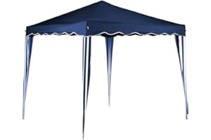 Bakaji Gazebo 3x3 Mt Pieghevole Impermeabile Richiudibile 3 x 3 Tendone Giardino, Telo Impermeabile, Struttura Metallo Apertura e Chiusura a Fisarmonica, modello ISCHIA (Blu)