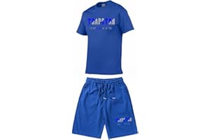 QYBFMSM Hombre Camiseta Trapstar Manga Corta Pantalónes Cortos Conjunto Chándal Hombre Verano con Impreso Logo Trapstar Chándal Cuello Redondo Chándal Hombre y Mujeres Set