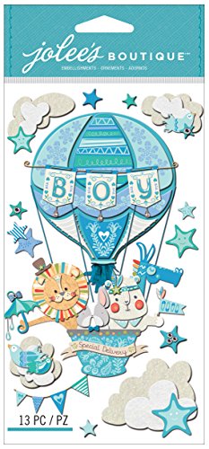 Jolees Boutique Adesivi 3D per nascita maschietto, con scritta 