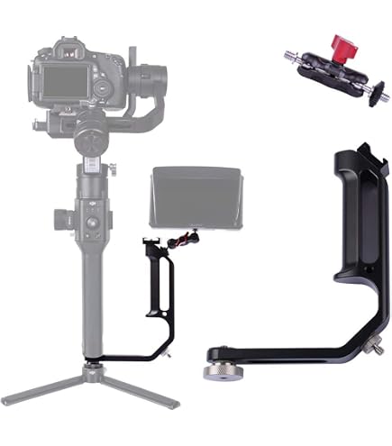 Impugnura A L Per Stabilizzatori: Maniglia Singola In Alluminio Per Zhiyun Crane 2, Ronin-S Con Attacchi 1/4″ E 3/8″