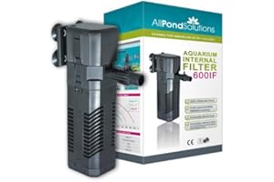 allpondsolutions Fish Tank Filter, 600IF Internal Aquarium Water Filter for Small Coldwater or Tropical Aquariums for Tanks Up to 110 Litres – Include Spray Bar and Venturi to add Oxygen.