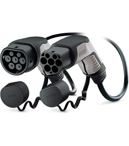 Support Mural Câble Type 2 – Organisateur Chargeur Voiture Électrique, ABS Noir, Compatible IEC 62196-2