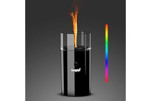 Diffusore di Oli Essenziali con Effetto Fiamma, LUUGUYI Diffusore di Aromi senza fili con 7 Colori LED, Ultrasuoni Diffusori Ambiente Elettrico per Casa, Ufficio, Auto, Aromaterapia Diffusore