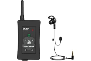 EJEAS FBIM Professionell fotboll domare Bluetooth Intercom headset kommunikationssystem, 1 500 m 4 personer online intercom, CVC brusreducering, med armficka (1-pack)