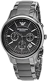 Emporio Armani AR1452 Herren Armbanduhr Quarz, schwarzes Zifferblatt, Keramik, matt, Chronograph.